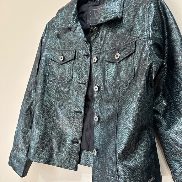 Guess Faux Snakeskin Jacket Vintage 90's Size S - Picture 2 of 9